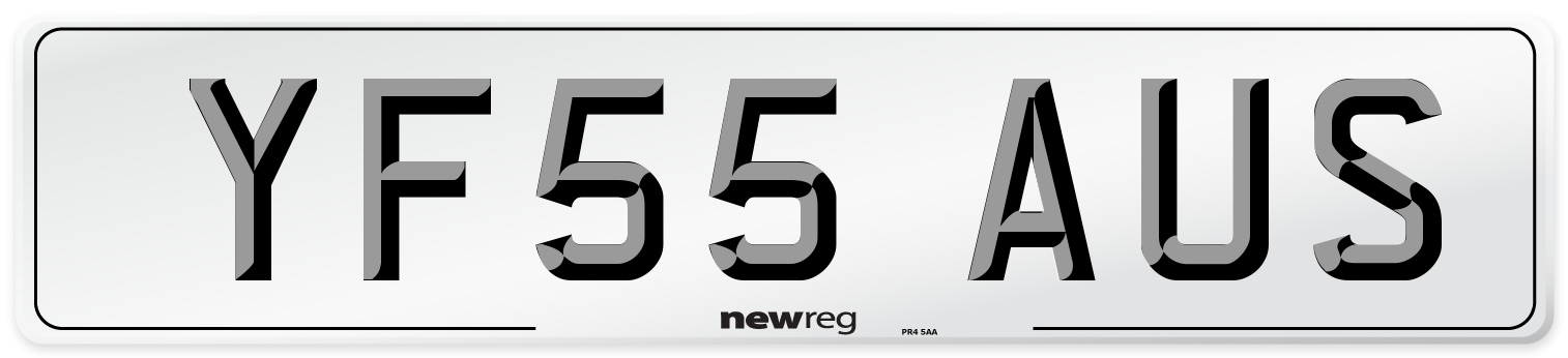 YF55 AUS Number Plate from New Reg